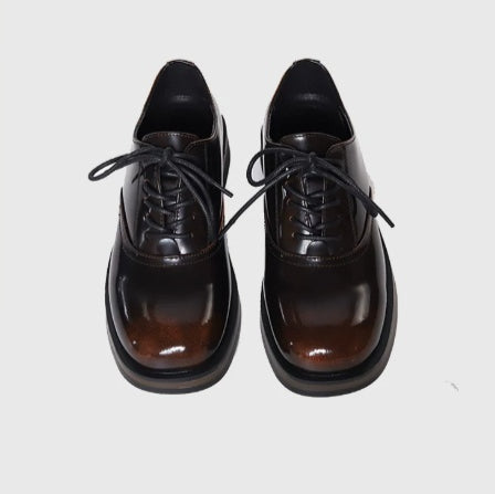 Zapatos de Cuero Bicolor con Suela Gruesa para Hombre - Casual y Profesional