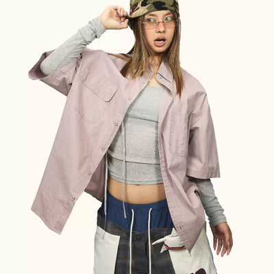 Camisa Retro de Trabajo para Mujer con Bolsillos Funcionales - Diseño Clásico Verano - Image 9