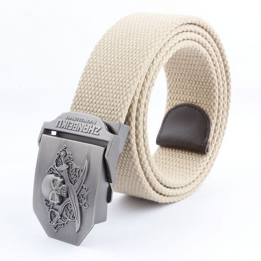 Cinturón Canvas con Hebilla Doble Calavera - Estilo Casual Versátil - Image 13