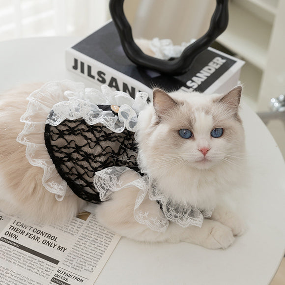 Chaleco de Encaje con Tracción para Gatos y Cachorros - Ropa Ligera para Mascotas