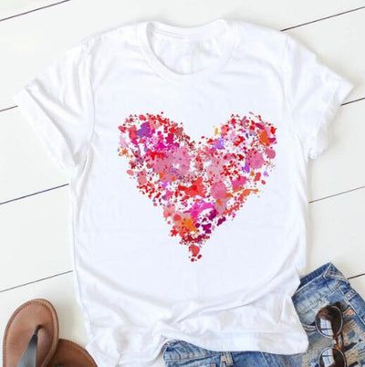 Playera Estampado Flores Love Manga Corta - Image 8
