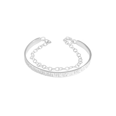 Pulsera de Plata Esterlina Diseño Coreano Lujo Ligero con Textura Plisada y Cadena - Image 8