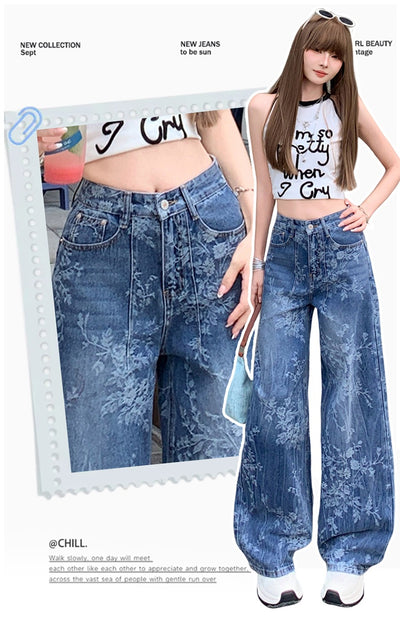 Pantalones Jacquard Sueltos de Pierna Ancha para Mujer - Image 11