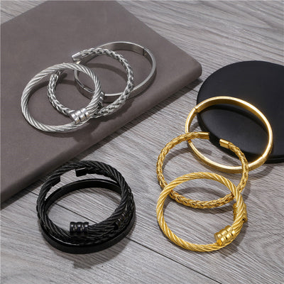 Pulsera de Acero Titanio Estilo Punk con Diseño Romano - Image 4