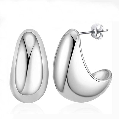Aretes de Lujo Minimalista con Gota de Metal - Image 8