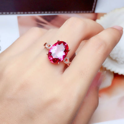 Anillo de Topacio Fuego para Mujer en Plata 925 con Cristal Brillante - Image 5