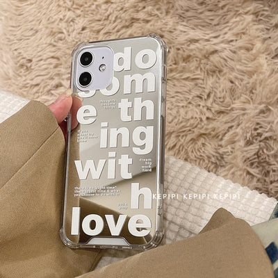 Funda para Celular con Espejo y Letras de Tendencia Japonesa y Coreana - Image 3
