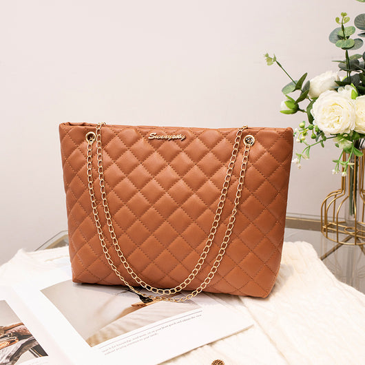 Bolso Bandolera Mujer Capacidad Grande Diseño Rombo Cadena Premium - Image 5