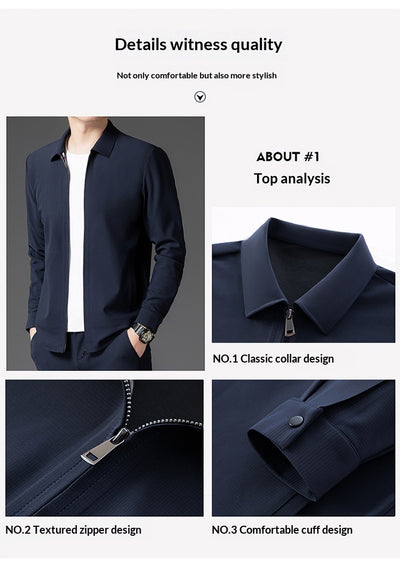 Conjunto de Dos Piezas para Hombre: Cardigan con Cierre y Pantalones Trendy Otoño - Image 27