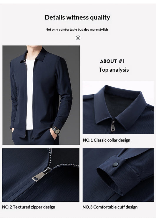 Conjunto de Dos Piezas para Hombre: Cardigan con Cierre y Pantalones Trendy Otoño - Image 27
