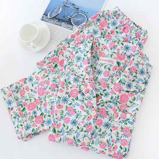 Pijama Estilo Pastoral Japonés para Mujer - Algodón Gasa Manga Larga - Image 12