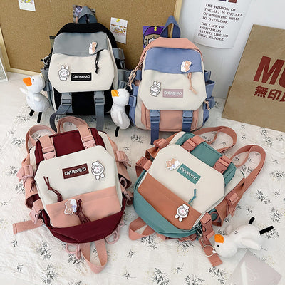 Mochila Escolar Coreana Multibolsillos Estilo Fashion para Secundaria y Universidad - Image 8