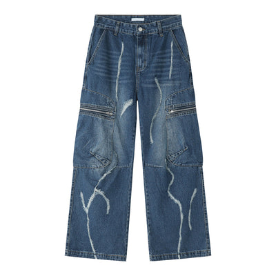 Pantalones Cargo Hip Hop Holgados con Cierre de Cremallera para Hombre - Image 4