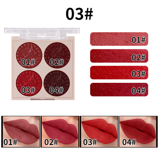 Paleta de Labios MISS ROSE 4 Colores - Brillo Labial Hidratante de Larga Duración - Image 4