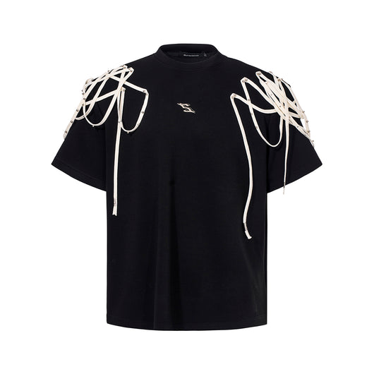 Camiseta Manga Corta con Hombrera Acolchada y Detalle de Cinta - Image 8
