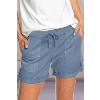 Shorts Casuales de Verano con Cordones y Corte Recto - Image 3