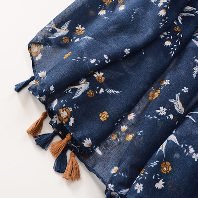Foulard de Algodón y Lino con Borlas Decorativas - Diseño Coordinado - Image 5