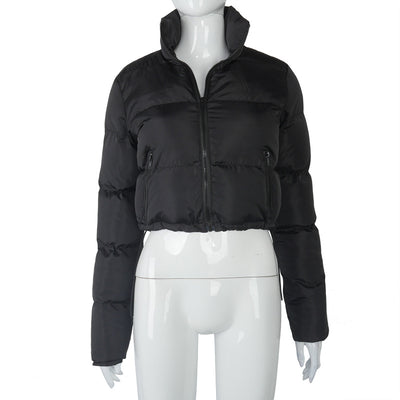 Abrigo Corto de Invierno para Mujer con Cuello Alto y Cordones - Image 21
