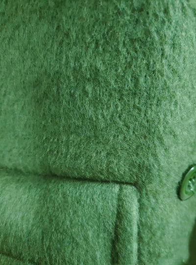 Blazer de Lana Verde Suelta con Solapa - Textura Premium para Commuter - Image 3