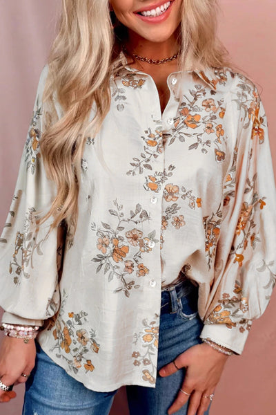 Camisa Retro Estampada de Manga Larga para Mujer - Image 4