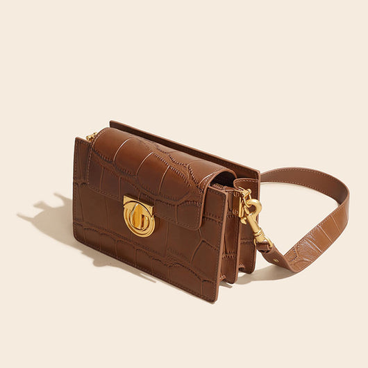 Bolsa Mensajera de Cuero Genuino Patrón Retro Diseño Exclusivo - Image 3