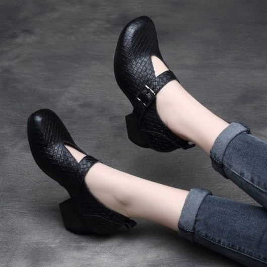 Zapatos Retro de Punta Cuadrada para Mujer - Colección Verano - Image 4