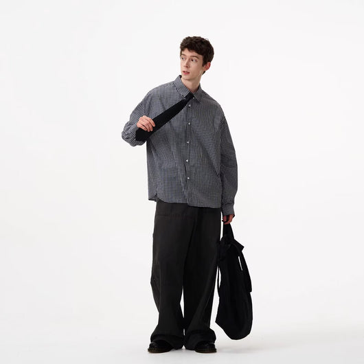 Camisa de Manga Larga a Cuadros para Hombre - Primavera y Otoño - Image 11
