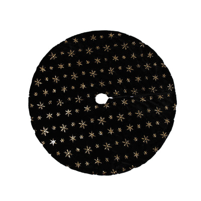 Falda para Árbol de Navidad Terciopelo Negro con Bordado Elegante - Image 3