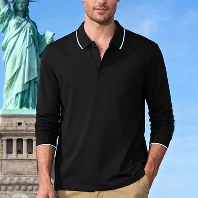 Polo Jacquard de Manga Larga Secado Rápido para Hombre - Image 14