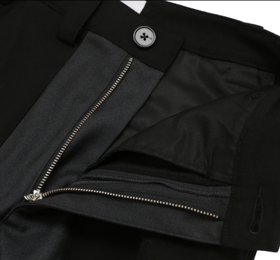 Pantalones Casuales con Cremallera y Costuras a Cuadros - Image 17