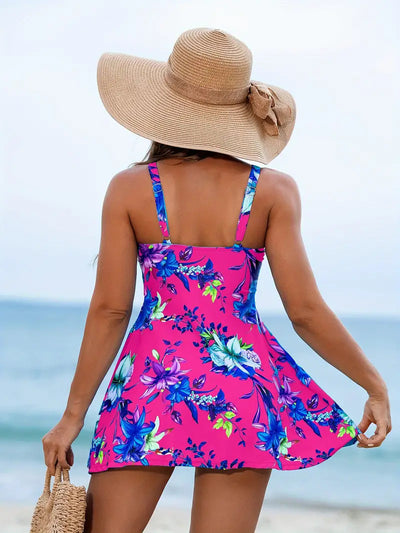 Bikini Estampado Reductor de Cintura con Falda Dos Piezas - Image 9