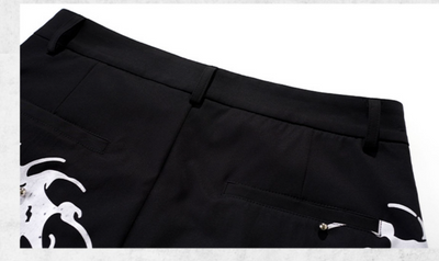 Pantalón Negro Elegante con Diseño de Espina Dorsal Remachado - Image 9