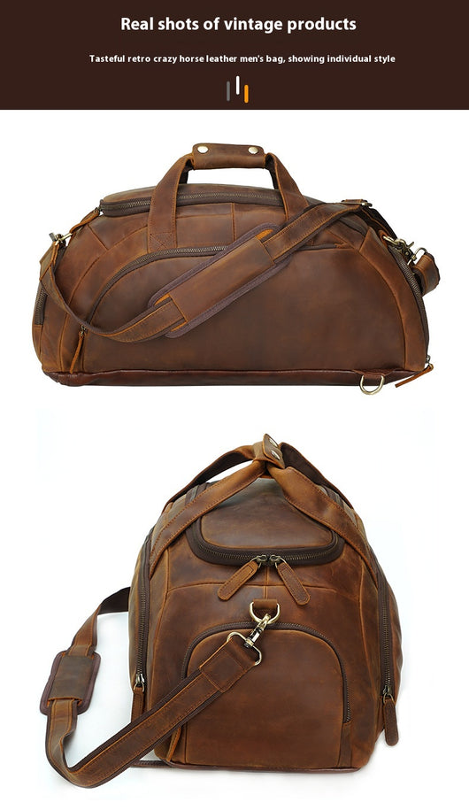 Mochila de Cuero Retro para Hombre - Gran Capacidad para Aventuras al Aire Libre - Image 12