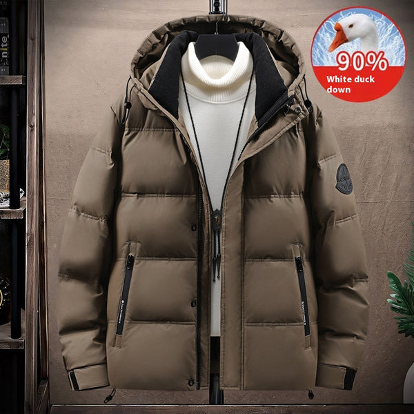 Chamarra de Plumas con Capucha para Hombre - Calidez Superior