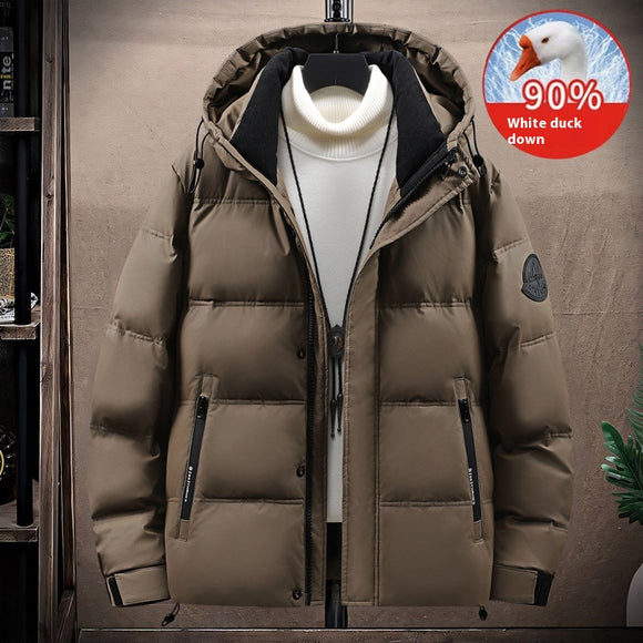 Chamarra de Plumas con Capucha para Hombre - Calidez Superior