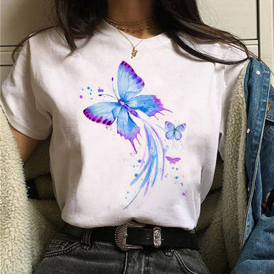 Blusa Estampada Blanca Suelta Casual para Mujer - Image 59