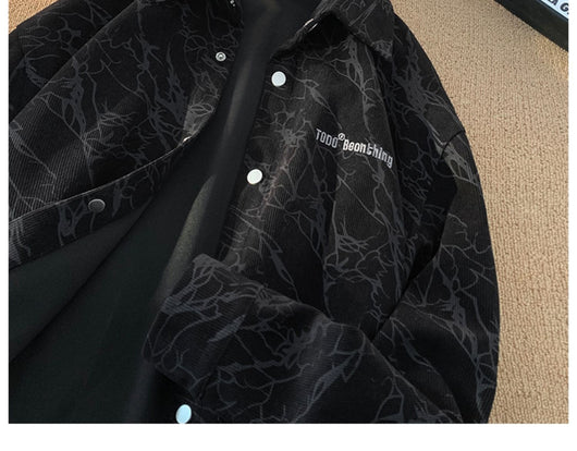 Camisa de Pana Bordada Estilo Retro Americano Premium para Hombre - Image 18