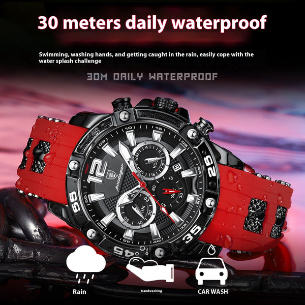 Reloj de Pulsera Multifuncional para Hombre con Banda de Silicona