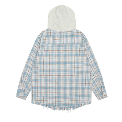 Camisa a Cuadros con Capucha Versátil para Hombre - Image 13