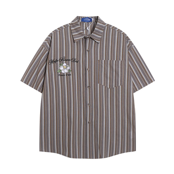 Camisa Suelta de Rayas Verticales para Hombre
