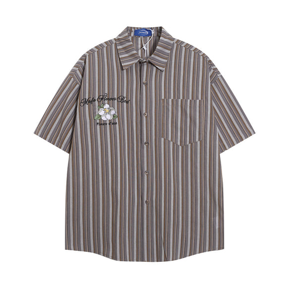 Camisa Suelta de Rayas Verticales para Hombre