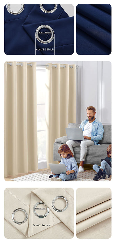 Cortinas Modernas Térmicas Bloqueadoras de Luz - Tela Gruesa Opaca Aislante - Image 19
