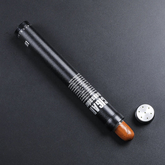 Red portable travel tube made of aluminum alloy with black caps and "RY TASTE JIFENG DEVICE" text. - Image 8