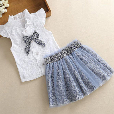 Conjunto de Verano para Niñas con Flores - Blusa Corta y Falda Coordinada - Image 8