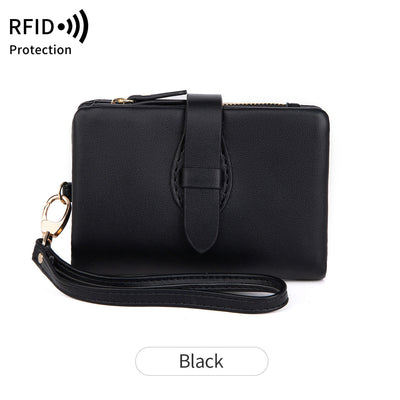 Cartera Mujer Cuero Suave RFID Protegida Compacta Colores Lisos - Image 17