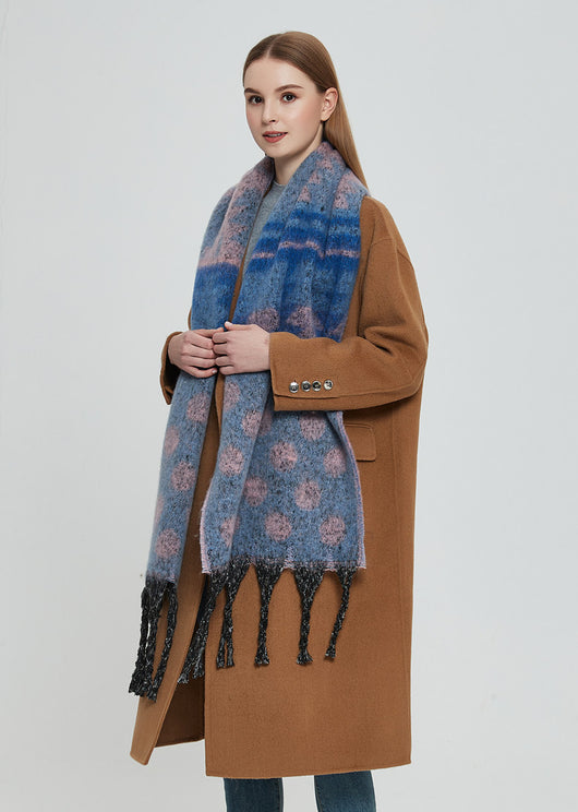 Bufanda Gruesa Jacquard con Lunares y Borlas - Image 19