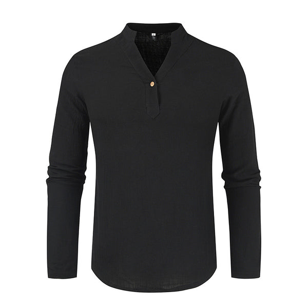 Camisa Suelta de Manga Larga Estilo Europeo Casual
