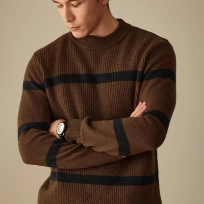 Suéter de Lana Pura para Hombre con Rayas Contraste - Calidez y Estilo - Image 12