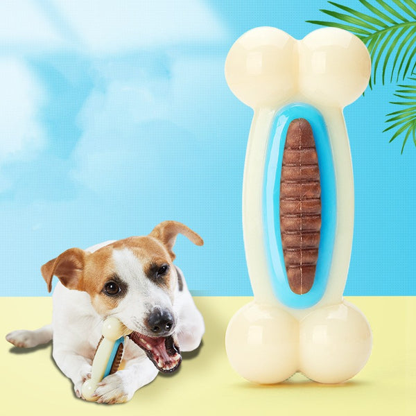 Juguete Educativo Dental para Perros - Hueso Masticable 2 en 1