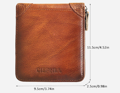 Billetera Corta de Cuero para Hombre con Protección Antirrobo y Cierre Seguro - Image 9